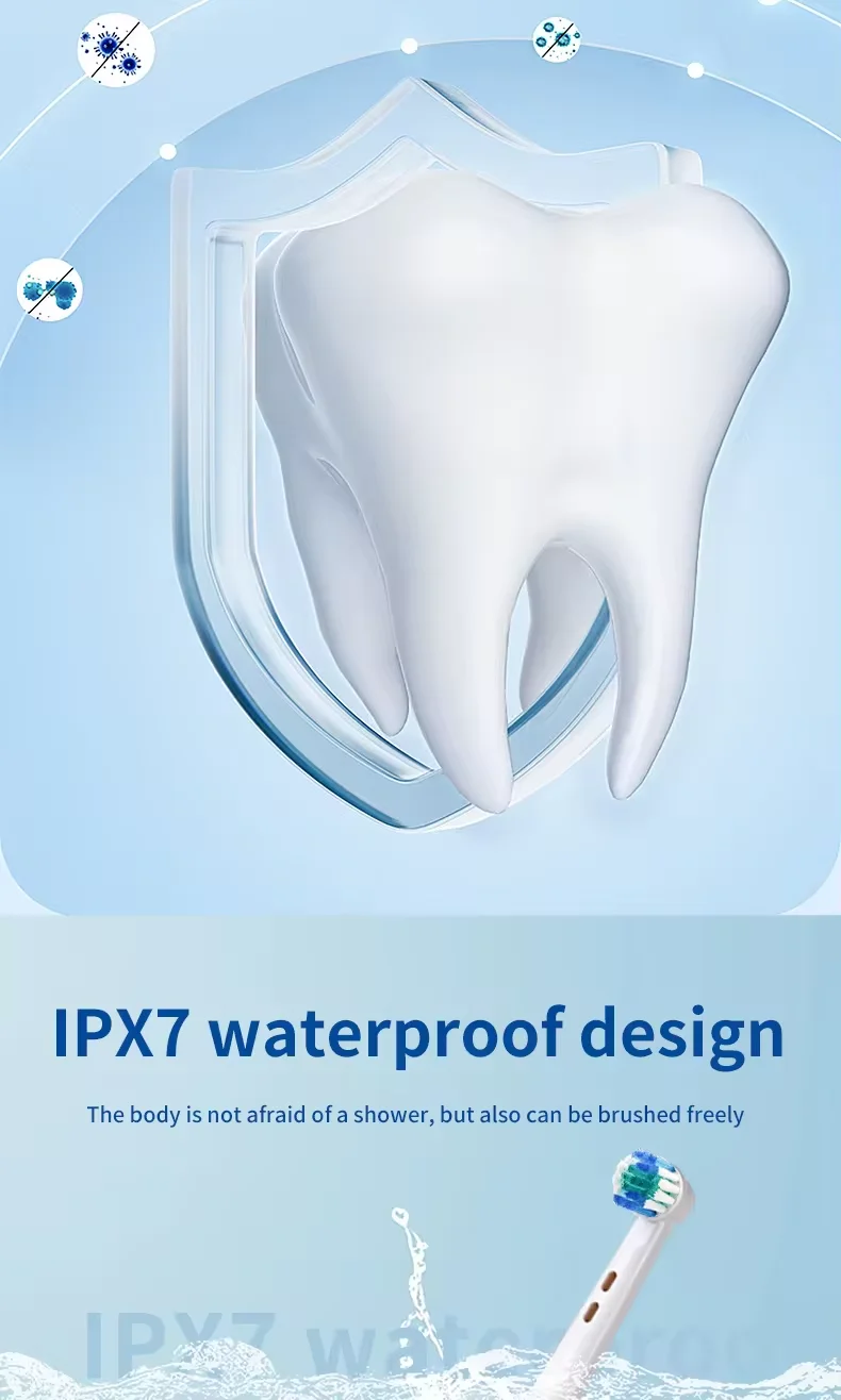 Black color series waterproof sonic electric toothbrush deep cleaning rotary tooth brush electric wireless