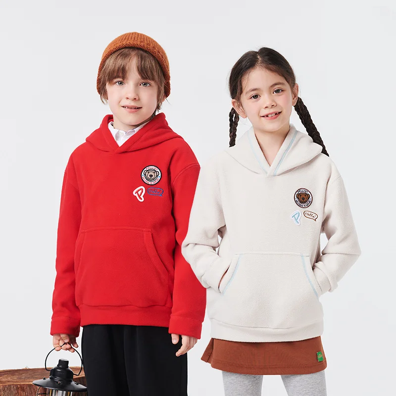 Новинка 2024, флисовая куртка, уличный пуловер для мальчиков и девочек, флисовое пальто, детский свитер с капюшоном