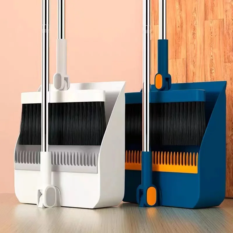FF2189 Office Home Floor Cleaning Tools Long Handle 180 Degree Rotatable Broom Dustpan Combo Set Stand Up Broom and Dustpan Set