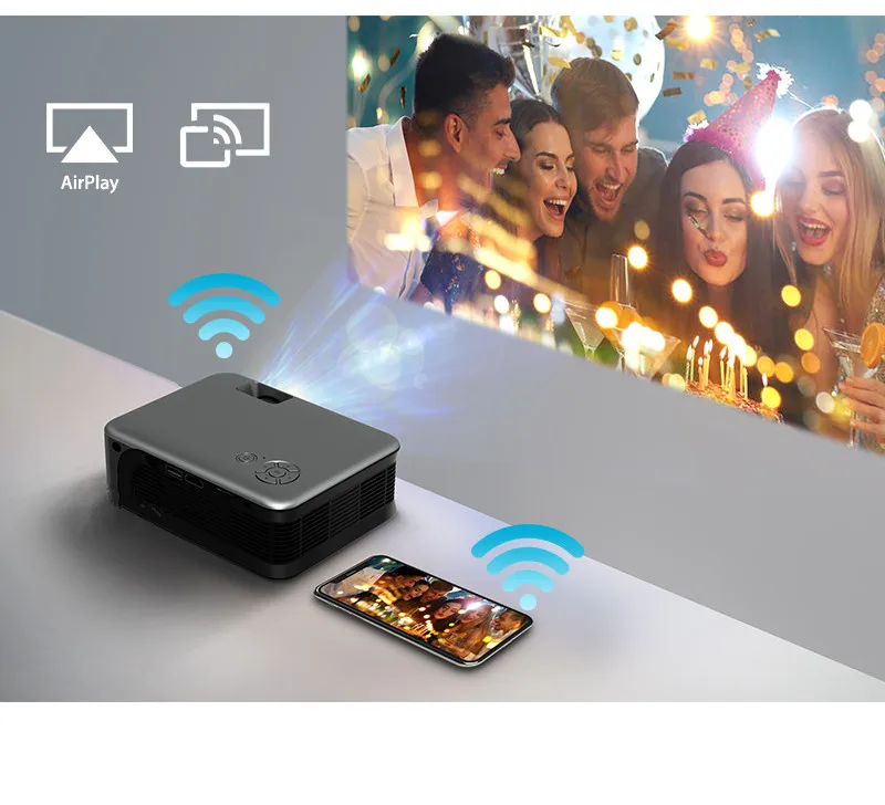 Wholesale price android  Led 1080P video beam mini  pocket tv battery smart projector