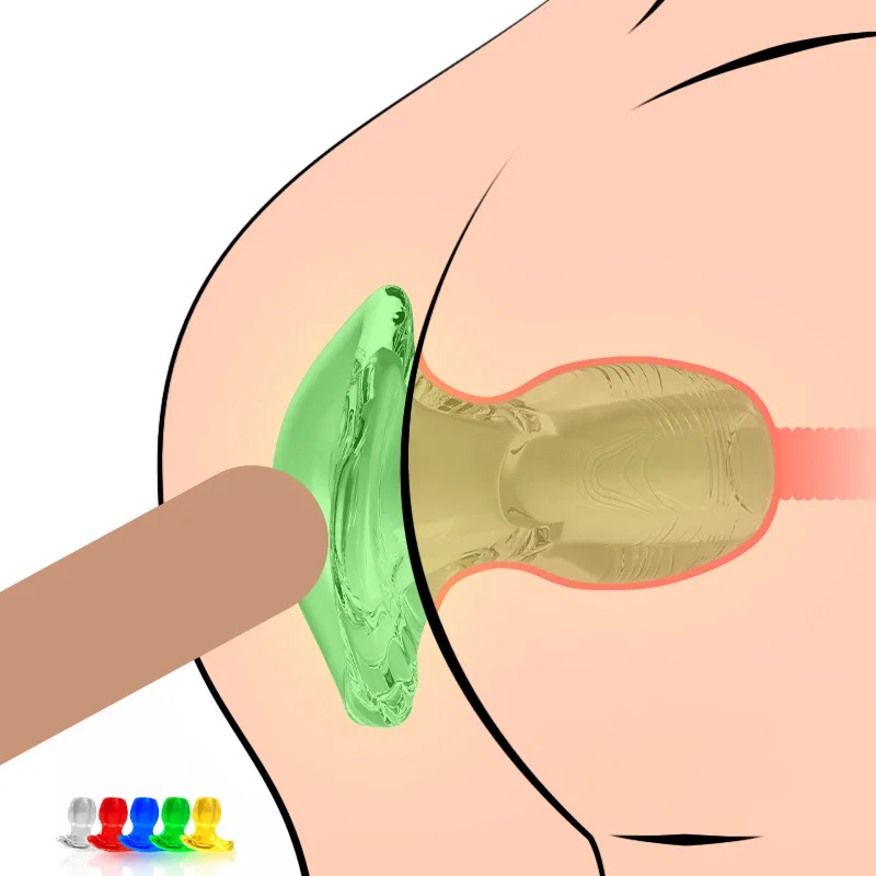 Soft Silicone Lighted Dilator Anal Speculum  In Sex Toys Women Vaginal Anus Spreader Flashing Light Anal Hollow Butt Plug