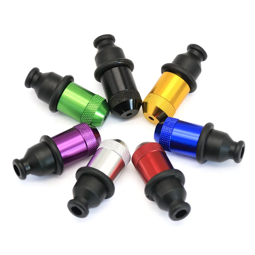 wholesale multi-color rubber pacifier pipe 53MM small aluminum snuff bullet rubber small smoking accessories snuff pipes