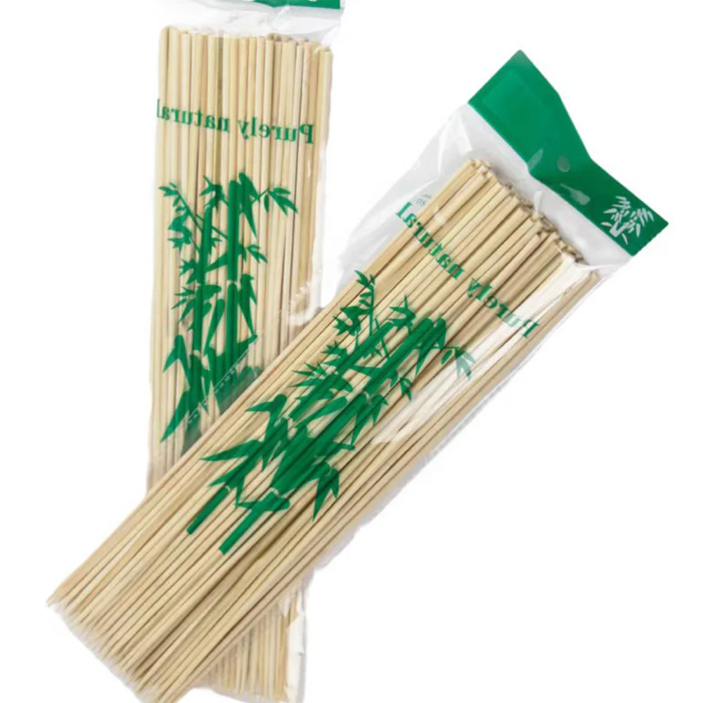 Natural Bamboo Color Low Cost Small Packing Food Sticks 4mm 40cm Bamboo Bbq Marshmallow Skewers on the Grill