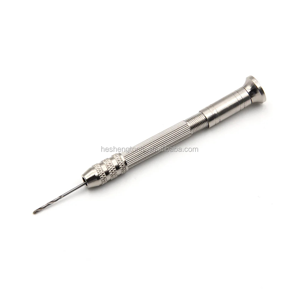 Mini Micro Aluminum Hand Twist Drill Chuck Woodworking Drilling Rotary Tools With 10pc Twist Drill Bit