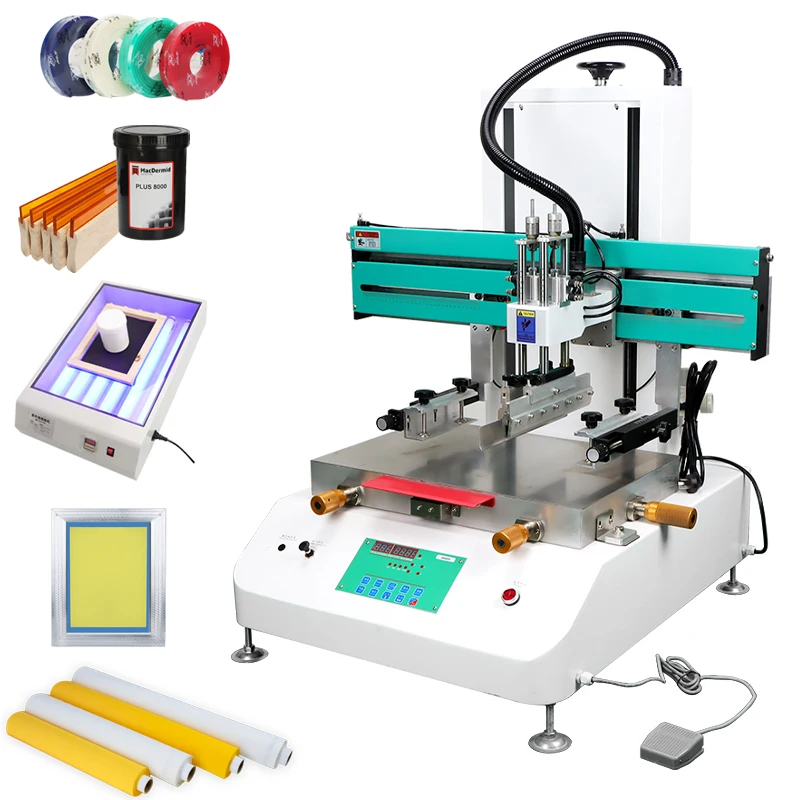 1200Pcs/H Semi-Automatic Screen Printing Machine Silk Screen Printing Machine for DIY T-Shirt Printer