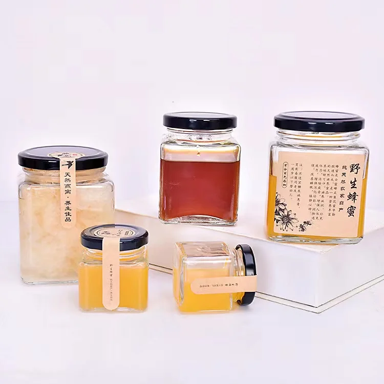 Wholesale Storage Pickles Jar 50-730ml quare Glass Jam Sauce Bottle Glass Honey Jars