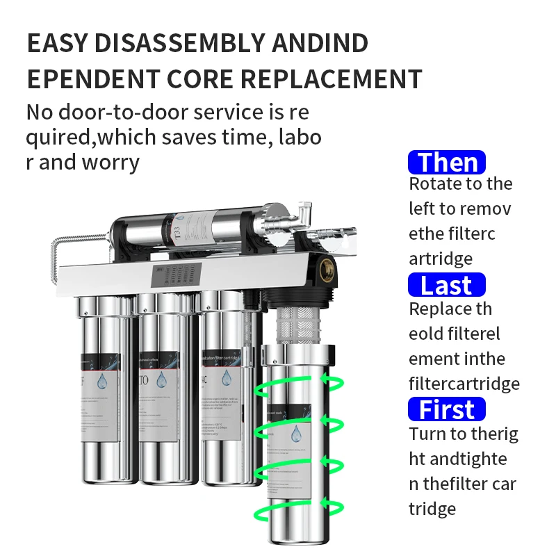 Factory Large Flow 6 Stage Ultrafiltration Water Purifiers Stainless Steel Household Commercial Hotel drink tap water filters