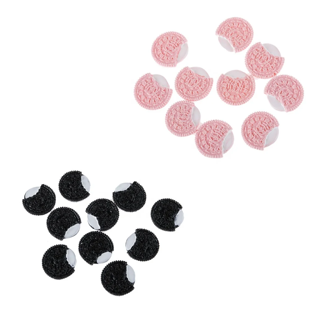 Simulation Colorful Oreo Chocolate Cookie Flat Back Resin Pendant Charms DIY for jewelry making Craft Decoration Accessories