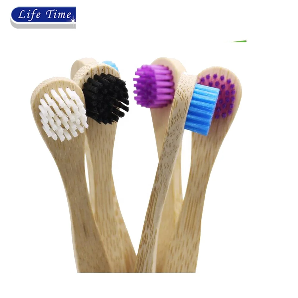 
round toothbrush round bamboo tongue cleaner brush 