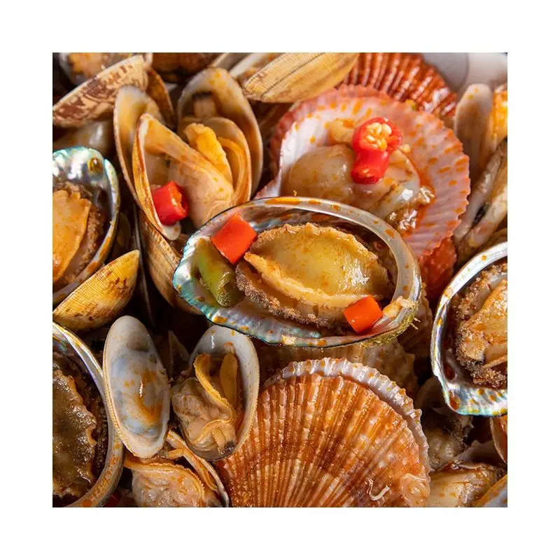 
Frozen seafood variety of clams are delicious and convenient 