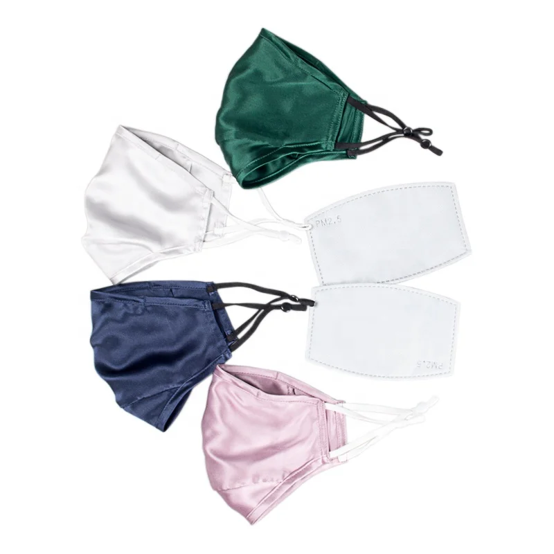 
 Настраиваемая 100% Шелковая Удобная 6A шелковая маска для лица из тутового шелкопряда модная с фильтром PM2.5 карманная Антиаллергенная многоразовая маска для лица  