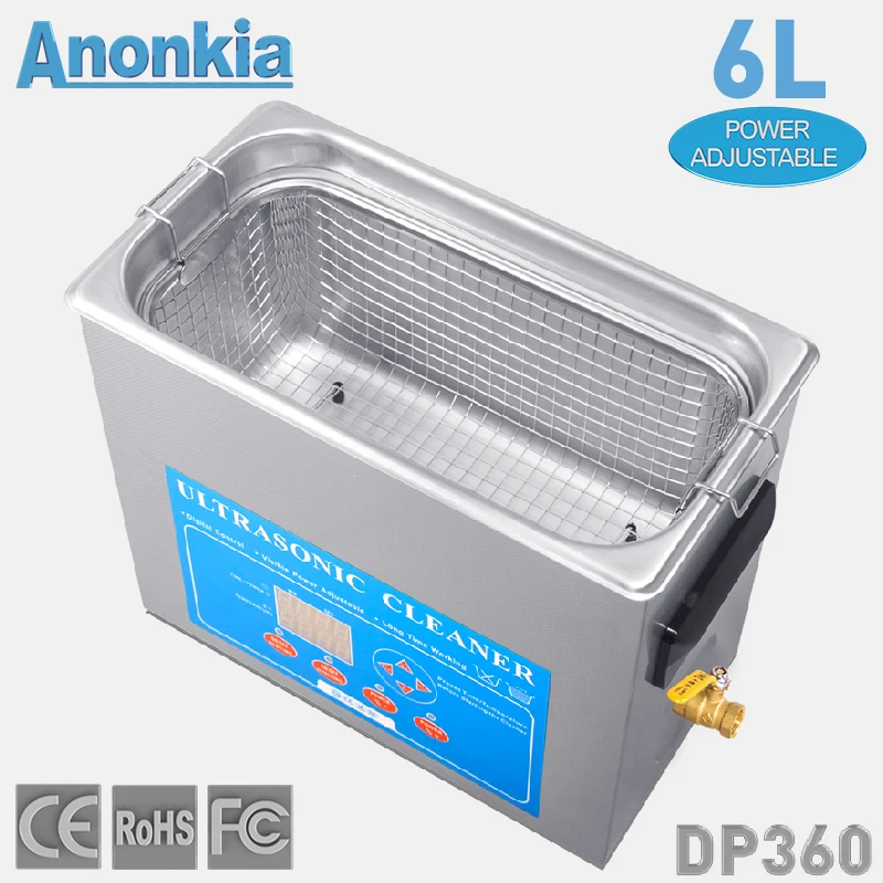 6L Ultrasonic Cleaning Machine Stainless Steel Ultra Sonic Water Bath Sweep Ultrasonic Cleaner