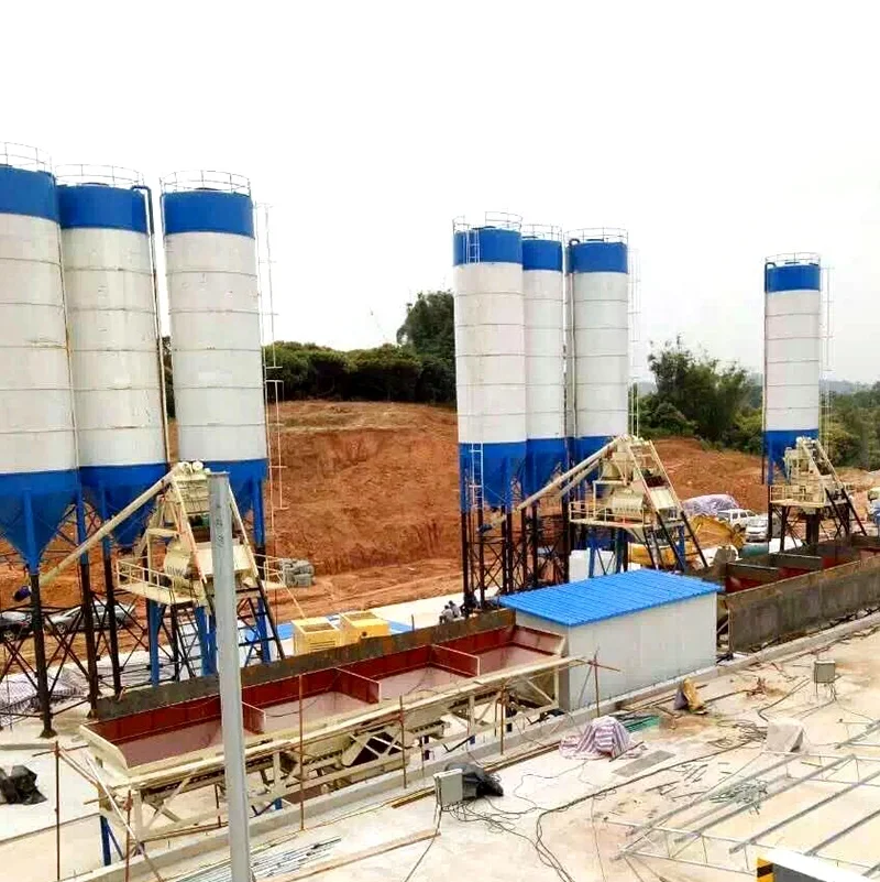 100m3/h Ready mix concrete plant big capacity concrete batching plant cement skip type concrete mixing plant full automatic