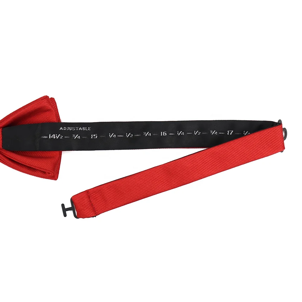 Custom Logo Microfiber Red Plain Bow Ties Fashion Adjustable Polyester Solid Color Bowtie For Men