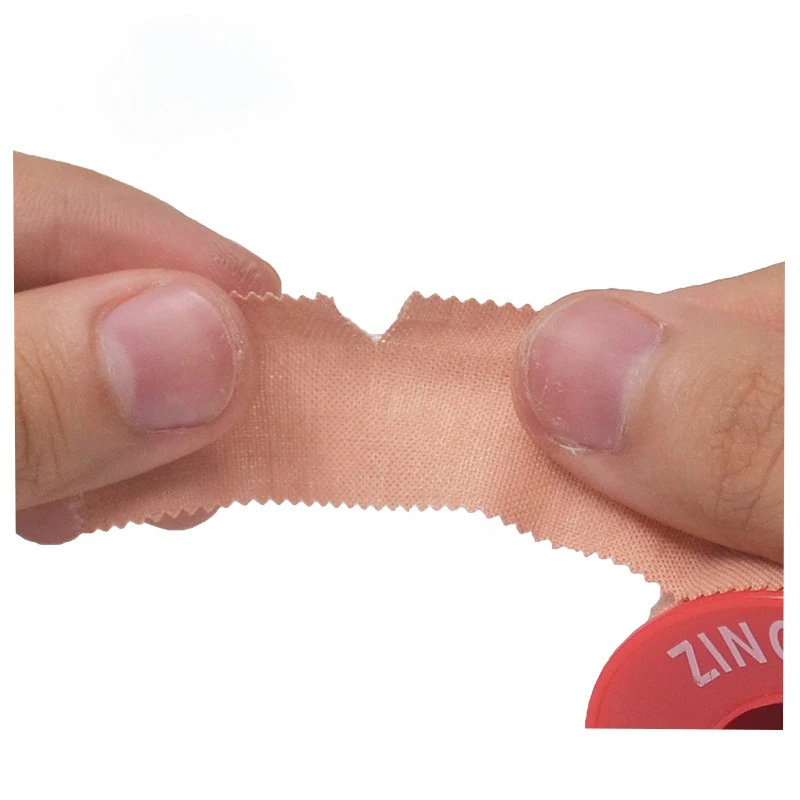 Direct Manufacture Zinc Oxide Adhesive Plaster Tape White Cotton/Skin Color with Plastic Cover
