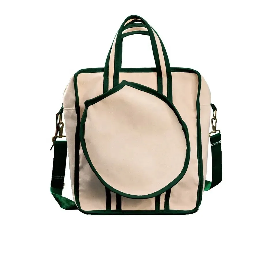 Women Premium Pickleba Bag Men Tennis Tote Bag Reversible Pickleball Paddle Kit Cotton Canvas Tennis Rackets Bags