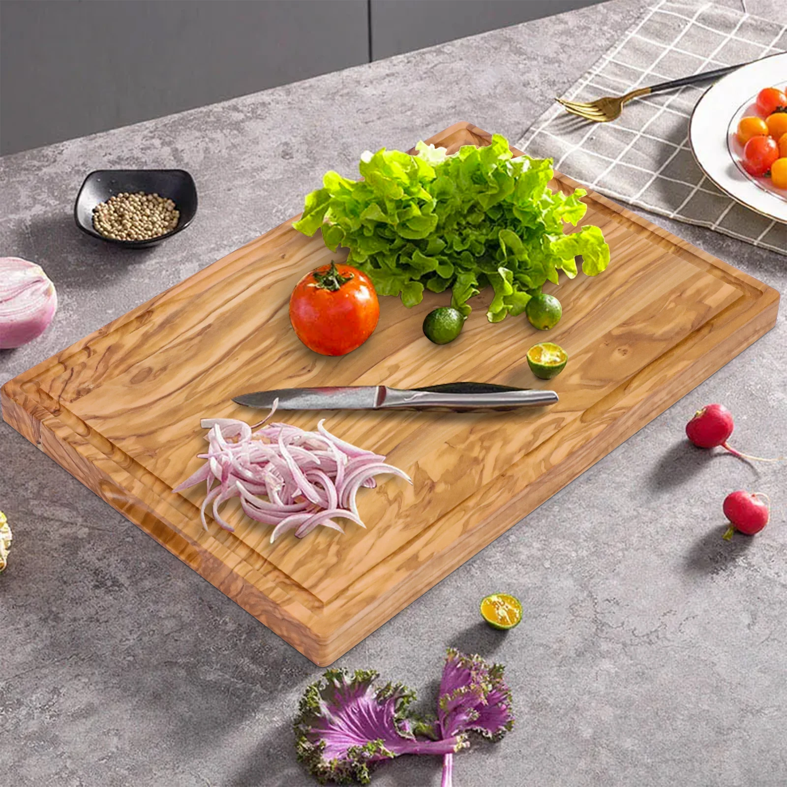 GL Extra Large Handmade Olive Wood Epoxy Serving Board Chopping and Cutting Board for Meat Vegetable & Fruit | Customized Resin