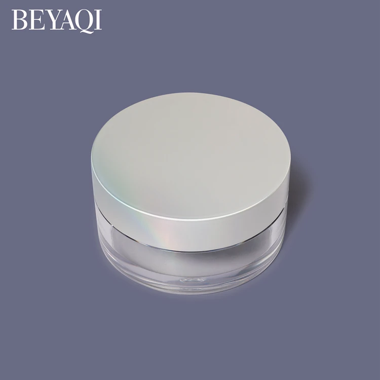 40g ABS PP PE AS Empty transparent round gold case cream blush setting cosmetic makeup loose powder case with sifter