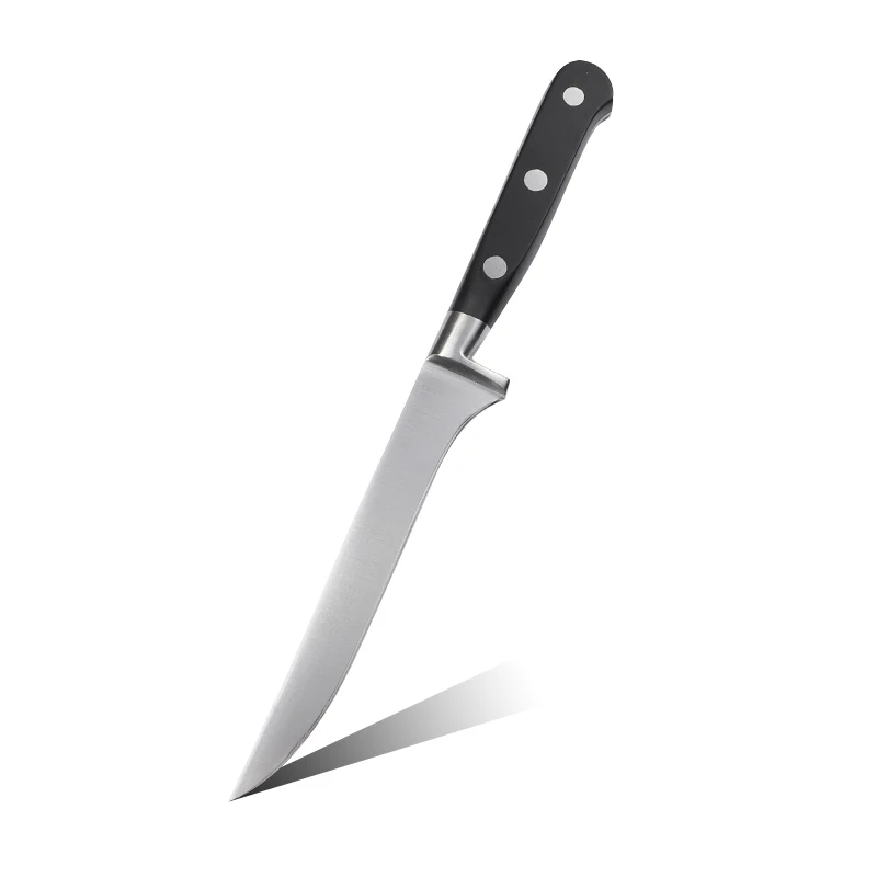 Tuobituo Kitchen 6 Inch POM ABS Handle German 1.4116 Stainless Steel Curved Boning Knife Fishing Filleting Knives