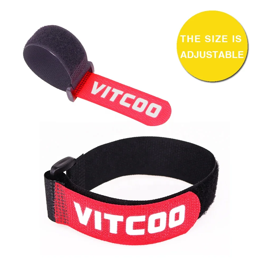 Reusable Strength Luggage Skid Resistance Cinch Colorful Adjustable Cable Wrap Hook And Loop Fastener Strap With Plastic Buckle