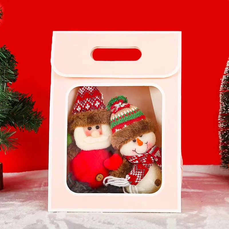 2023 new design christmas gift paper bag open window paper bag