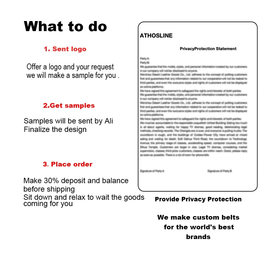 Athosline Custom Genuine Real Cowhide Leather Click Belt 35mm Width with Alloy Buckle Custom Logo