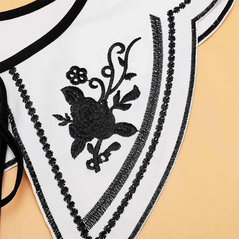 Hot Sale Custom Lace Chiffon Diamond Detachable Women Capelet False Collar for Shirt Dress Suit