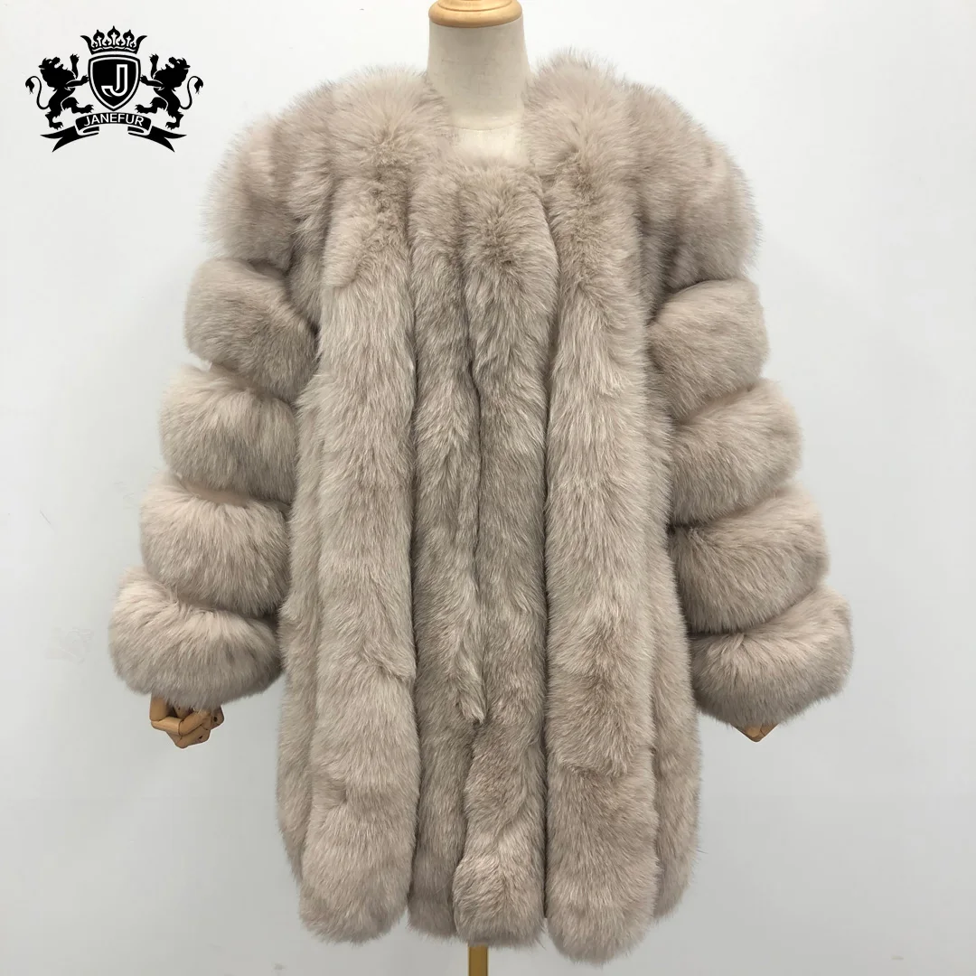 2021 New Design Wholesale Long Fur Coat Women Warm Winter Furry Overcoat High Quality Lady Fur Coat