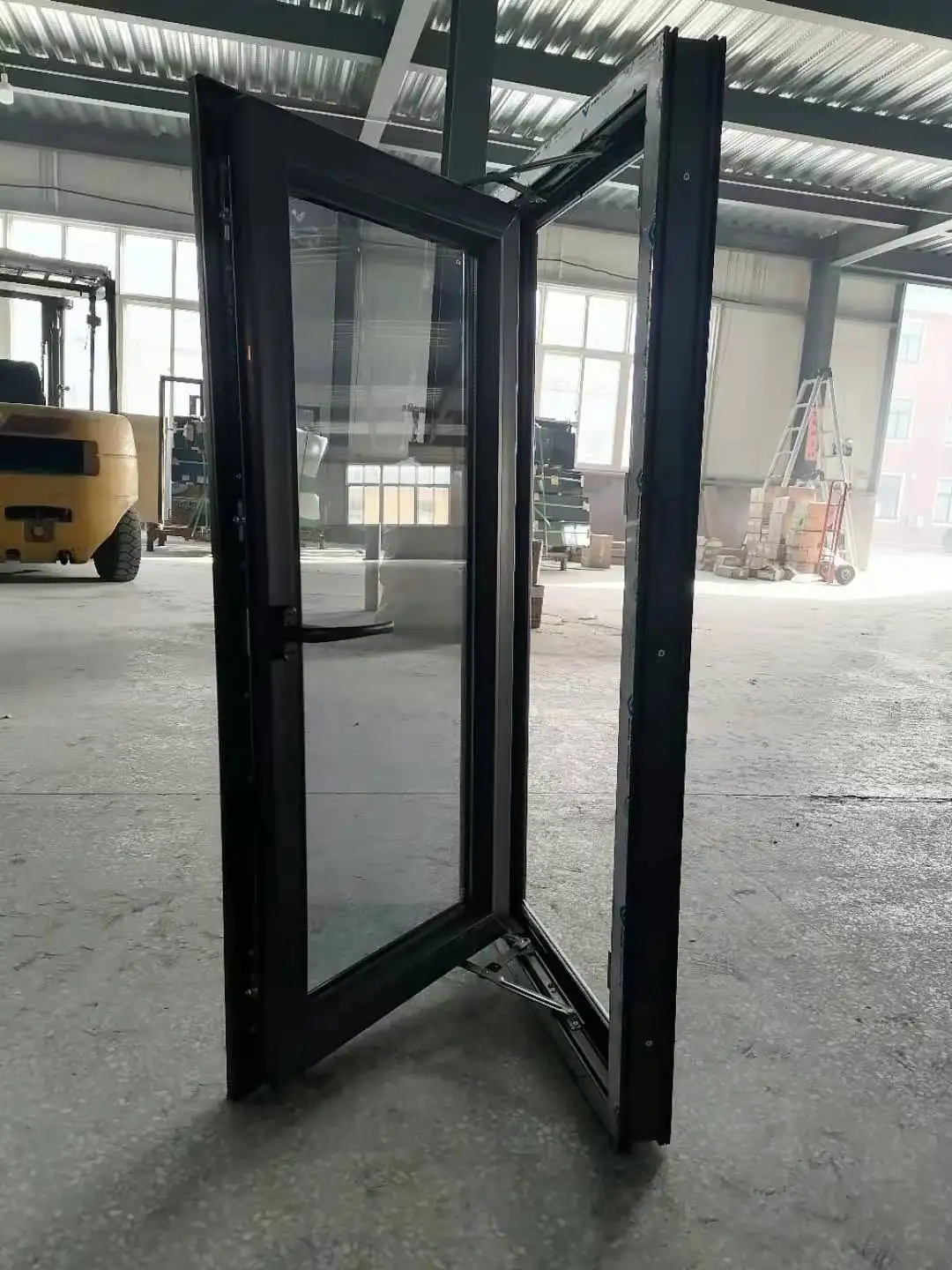 European design black color UPVC windows double glazing swing PVC casement windows