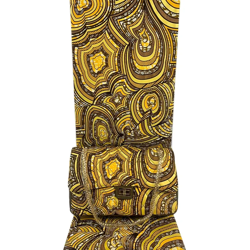 Высококачественная горячая золотая восковая ткань в паре с женскими сумками