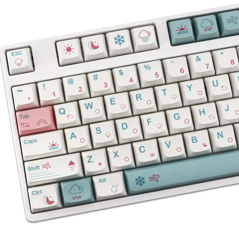 Personalized Weather Theme  XDA 132 Keys XDA Keycaps PBT Dye Sub Japanese Keycap For Cherry Mx Switch Mechanical Keyboard
