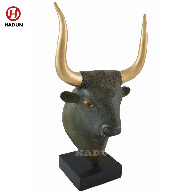 Handmade Famous Bronze Casting Statues Of Bull Head Sculptures For Sale