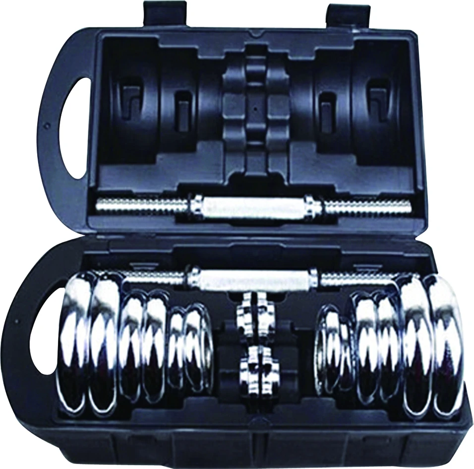 Weightlifting adjustable cas iron chrome dumbbell set