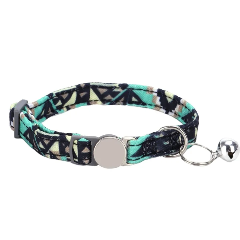 OEM/ODM Bohemian Sweet Little Floral Ethnic Style Pet Collar Engraved Metal Safety Buckle Cat Collar Pet Accessories Supplies