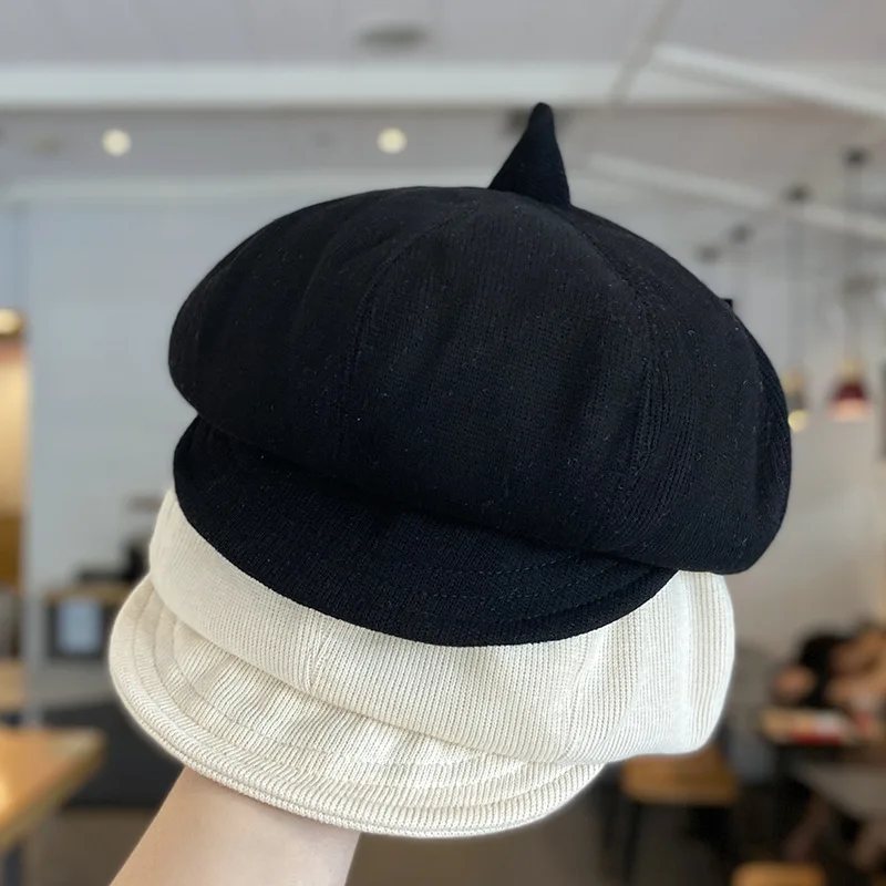 Korean New Arrival Autumn Spring Children Headwear Solid Color Casual Boys Girls Beret Hat