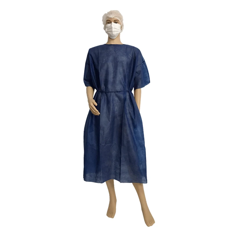 Medical Consumables Topmed Disposable Nonwoven Pp/sms Hospital Clothing Patient Gown With Short Sleeves