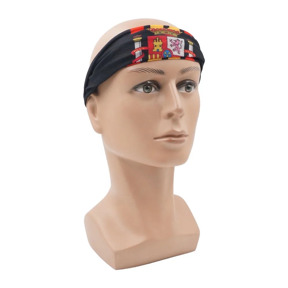 Spain Flag Scarves Polyester Microfiber Neck Gaiter Spanish National Flags Seamless Bandana Headwear Catalonia Face Cover Shield