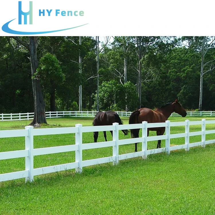 America Style White 3 Rails Cattle Steel Fence Metal Horse Farm Fence Panel Aluminum Ranch Slat Fence