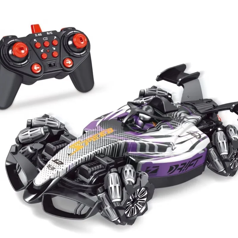 Shantou Large 2.4g Remote Control Electric Stunt Drift Racing Toy for Kids Light Spray Model Wholesale Includes Charger