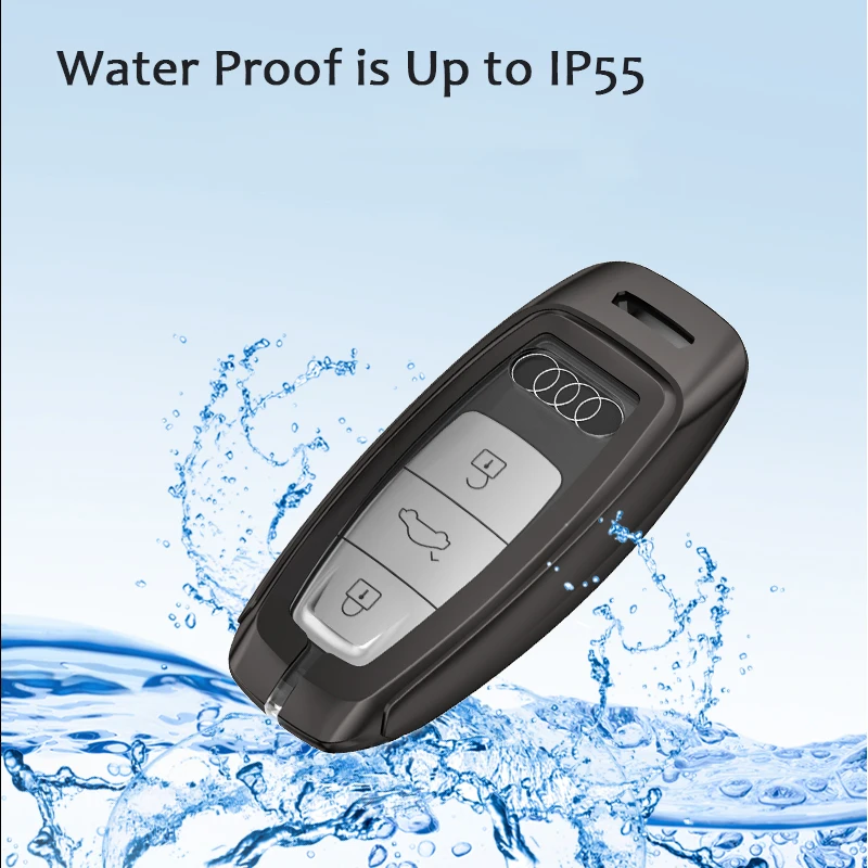 Perfect zinc alloy car smart key case for audi car with metal key chain