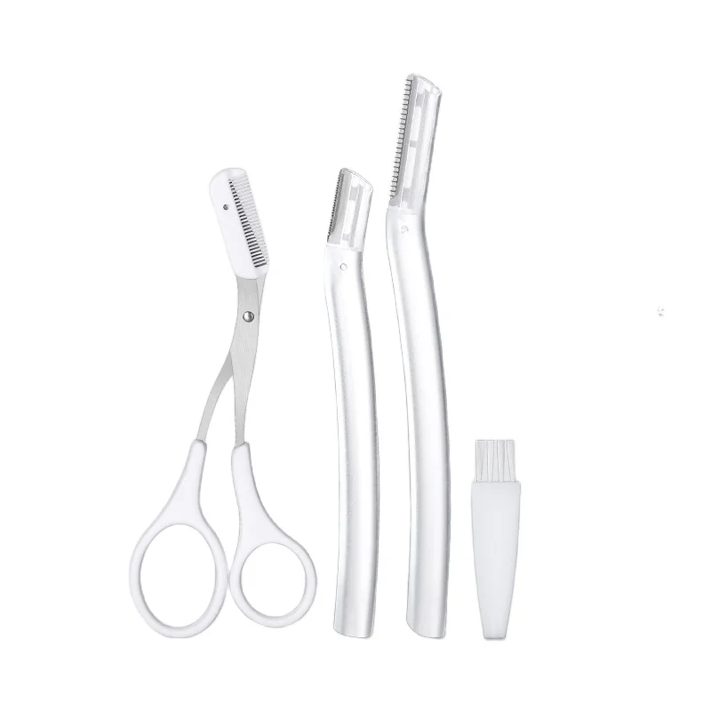 Производители оптом из нержавеющей стали макро прочный 3 шт. лицо волосы бровей ножницы набор бритвы