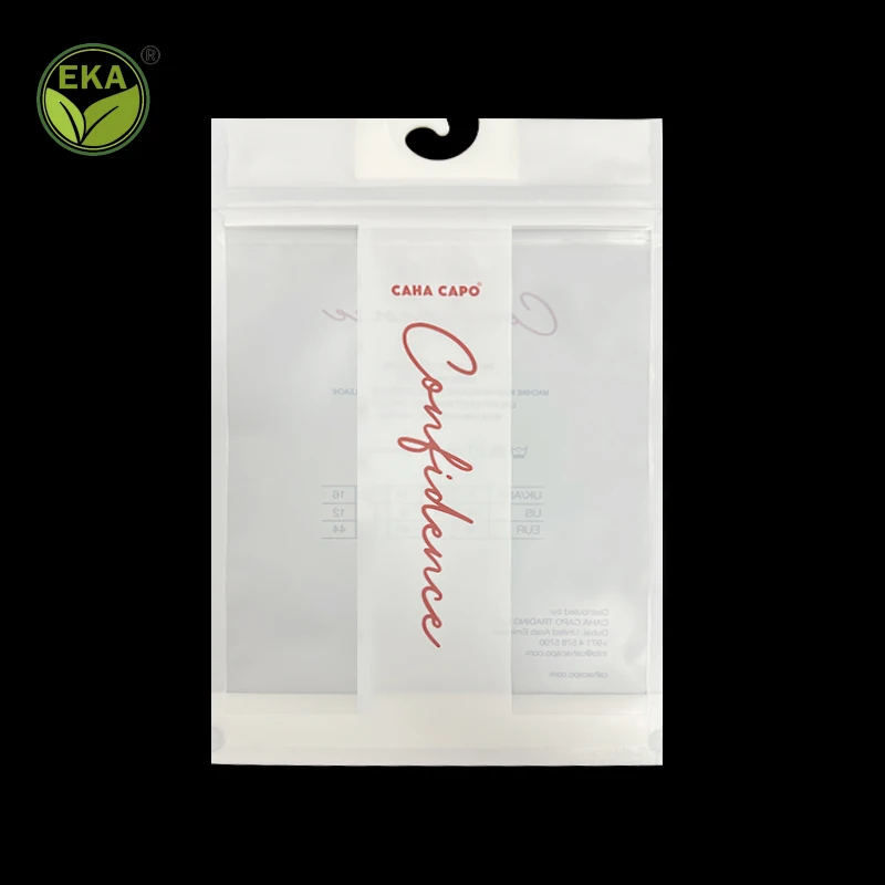 Custom Zip Lock Bag Clothing Sock Packaging Bags Boxer Packaging Zipper Bags For Packing Clothes With Hanger