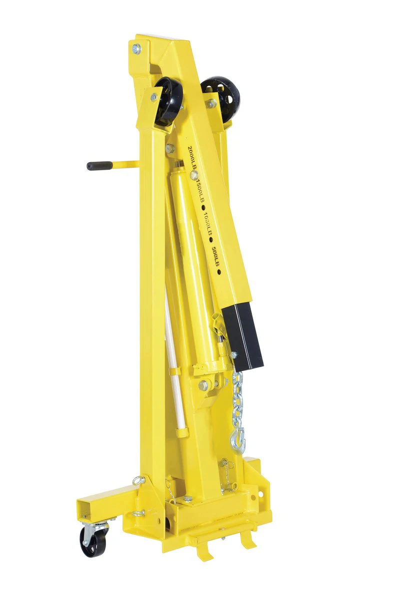 Custom Heavy-Duty Folding Hydraulic Motor Engine Hoist Crane Jack Cherry Picker Lift LS Swap Ready w/ Load Lever,