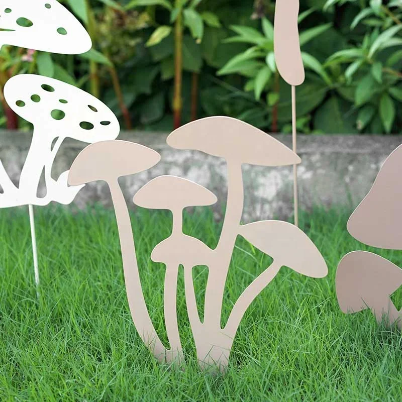 Metal Mushroom Home Decor Rustic Handmade Metal Garden Ornaments  Figurines Home Yard Decorations Lawn Ornaments