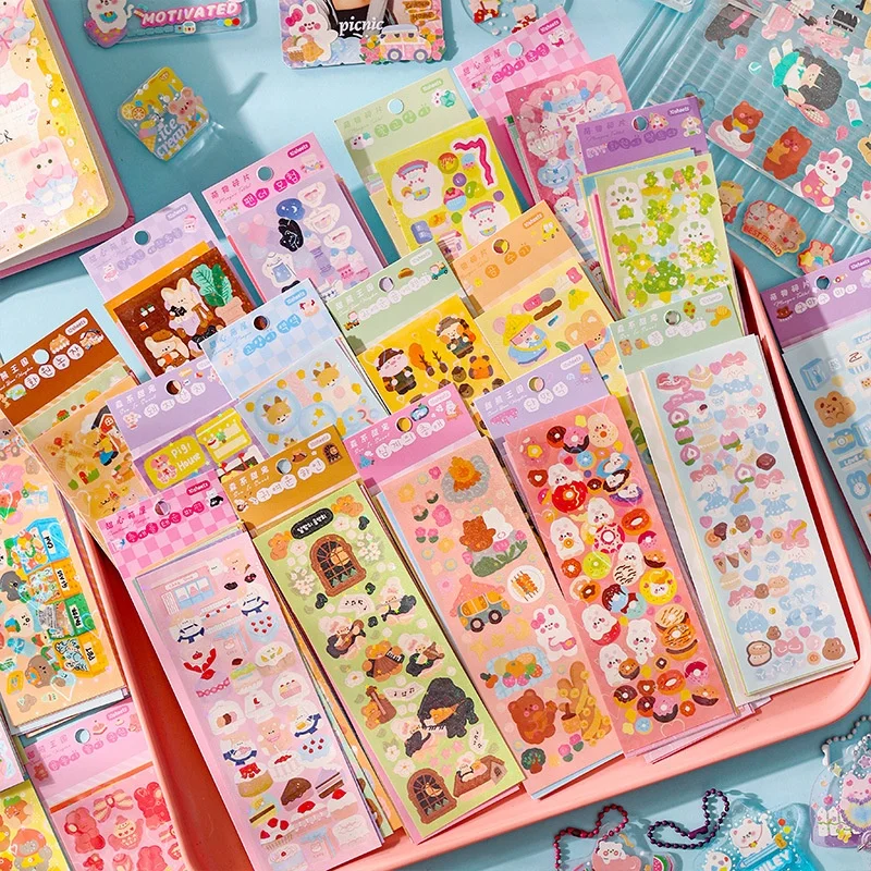 10 шт. Kawaii рисунками зверей из мультфильмов для путешествий декоративная наклейки милые счета материал Скрапбукинг этикетка дневник планировщик