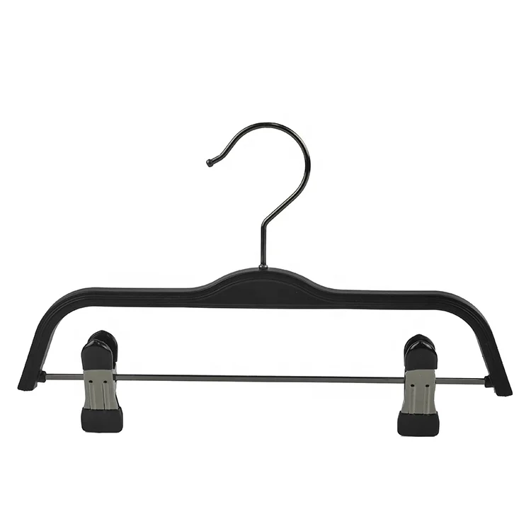 Customized Retail Non Slip Clips Bottom Pant Hanger Recycle Standard Plastic Baby Kids Clips Hangers With Logo