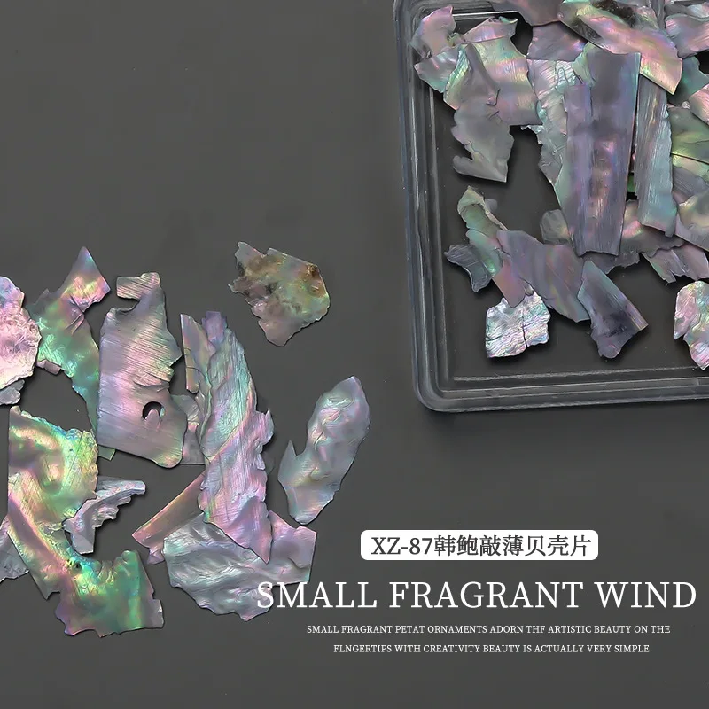 Chic and Delicate Nail Art Decorations - Thin Japanese Mica Pieces and Irregular Multicolor Shell Rhinestones