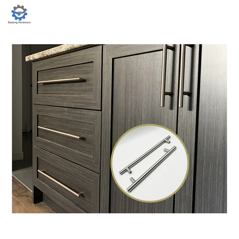 High Quality Classic Style Stainless Steel T-Bar Hollow Cabinet Handle 96mm & 128mm Sizes Furniture Kitchen Dining Bathroom Use