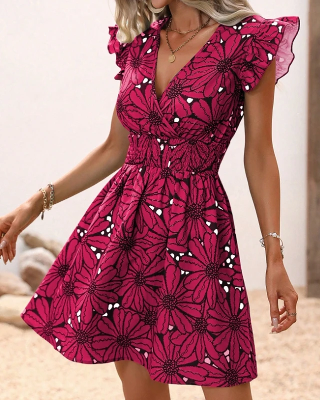 High quality V neck korean style tight  summer mini dress sexy pretty dresses