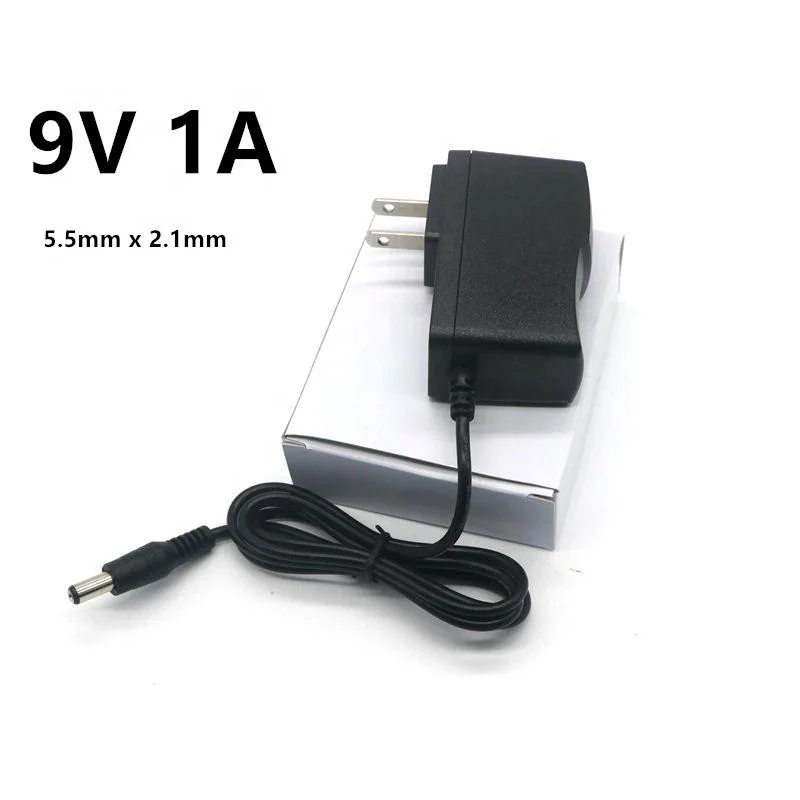 AC 100V-240V Converter Adapter DC 9V 1A Power Supply DC 5.5mm x 2.1mm 1000mA for arduino UNO MEGA Guitar